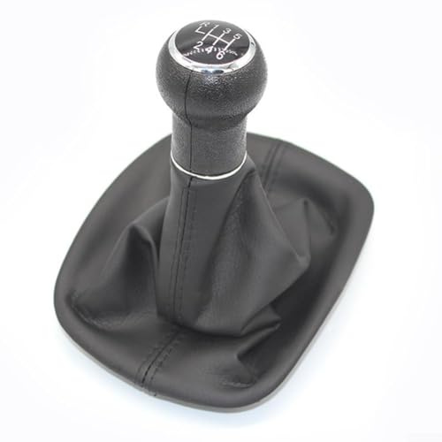 Homefurnishmall Pomo de palanca de cambios de coche, perilla de palanca de cambios manual de metal cromado, palanca de cambio para vehículo Passat B5 (5 velocidades)