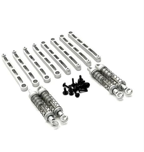 RC Car Parts Compatible with MN for MN78 1/12 RC Car Spare Parts Aluminum Upgrade Outer for Spring Shock Absorber for Chassis Fixing Rod Set(Silver)