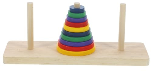 LIOOBO Intellektuelles Holzspielzeug Turm Von Hanoi Denkspiele FüR Erwachsene Geschicklichkeitsspiel Kreatives Brettspiel FüR Zuhause Und Party 19X6X0.04 Zoll