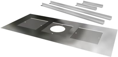Chimney Register Closure Plate with 5 Inch Centre Hole, Inspection Hatches and Brackets 800mm x 400mm