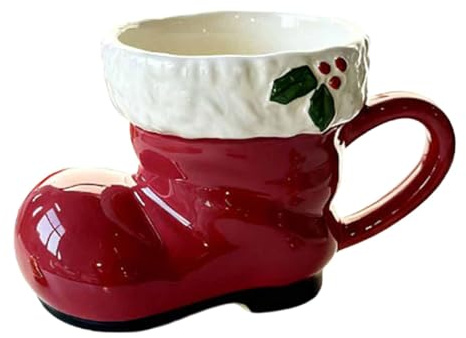 TAIZhiChen Mug de Noël en Forme de Botte, Tasse à thé au Lait ou à Eau de 300 ML, décoration de Bureau Unique avec Anse, idéal pour la Maison, Le Bureau ou la, Tasse