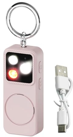 Alarma Personal - con Luces LED Recargable 150 dB - Fuerte para Protección Segura y Alarma Personal,para Protección Seguridad Mochila Cinturón Bolsillo Chicas Ancianos Viaje Diario