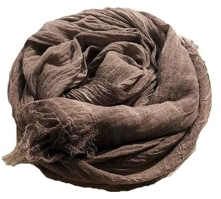 JFNKLFG Linne halsduk enfärgad bomull linne halsduk herr varm halsduk herr tillbehör kort sjal med tofs pashmina för höst och vinter dam, Färg 03, one size