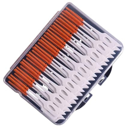 Interdentalborste 40/120 st mellantandborste silikon rena tandsprickor tandpetare tandpetare (orange 40 st)