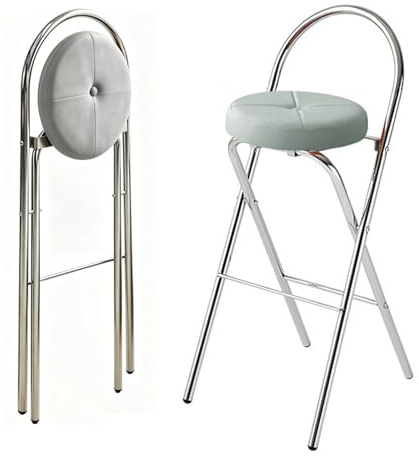 FCZVWPR 45CM, 65CM, 75CM, Sedie Pieghevoli, Sgabelli Da Bar Isola, Sedie Da Bancone Cassiere, Con Cuscino E Schienale Imbottiti, Eventi Interni Ed Esterni(Gray,65CM)