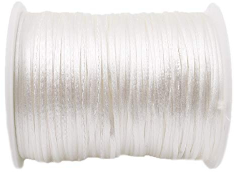 Promise Babe 75 m snöre för armband, 1 mm tunn vit pysselsnöre tråd för pärlor trä gör-det-själv sträng pärlsnöre smyckesnöre nappkedja halsband bitring smyckestillverkning