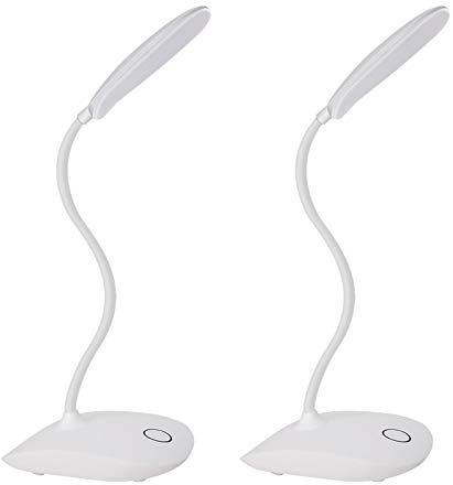 DEEPLITE LED Desk Lamp Battery Operated Lights Cordless Rechargeable Lamp, Flexible Portable Light for Bed Craft Nail Home Office, Eye-Caring Dimmable Small Desk Lamp Wireless Reading Lamp - 2 Pack