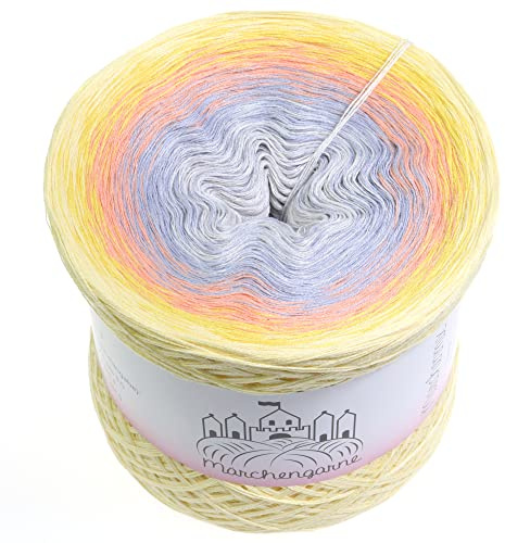 Farbverlaufsgarn Sunny - Vanille außen 200g 4Fädig Bobbel Wolle colour gradient