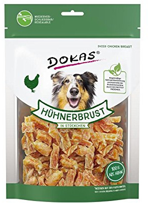 Dokas Dog Hühnerbrust in Stückchen für Hunde - 9 x 200 g