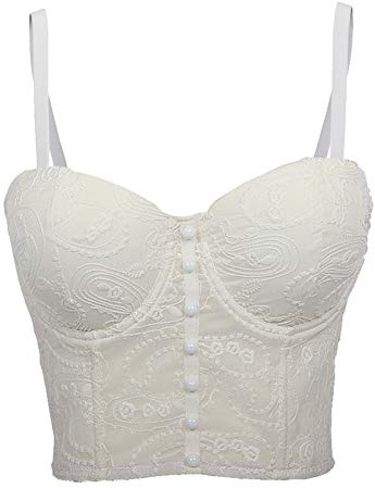 Woboren Dam bustier bustier korsett korsett crop top bh, Vit (vit vit), L