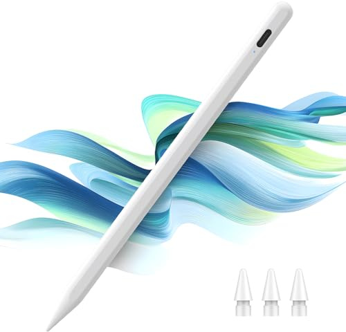 Stylus Pen for iPad 9th&11th Generation - 2X Fast Charge Digital Pen - Compatible with 2018-2025 Apple iPad Pro 11/12.9/M4, iPad mini 5-6 Gen, iPad Air 3/4/5/M2/M3-White