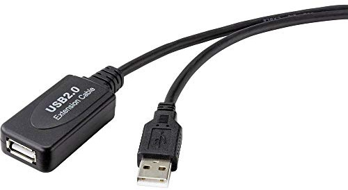 Renkforce USB-Kabel USB 2.0 USB-A Stecker, USB-A Buchse 20.00 m Schwarz Aktiv mit Signalverstärkung RF-4535088