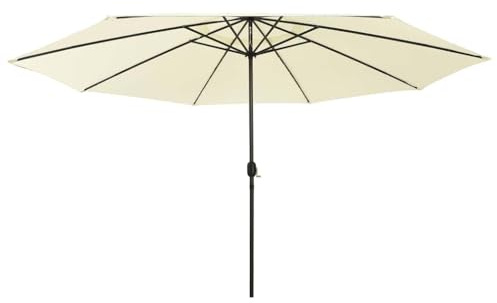 vidaXL Sonnenschirm Ampelschirm Gartenschirm Strandschirm mit LED Metallmast