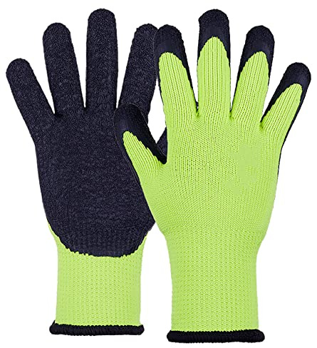 Novatool Winter Arbeitshandschuh Herren I Größe 9 I Polyester I EN388:2016 4142X | EN511 X2X I Montagehandschuh Winter Schutzhandschuh Gartenhandschuh Work Gloves