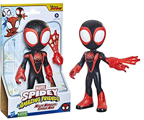 Hasbro Marvel Spidey e I Suoi Fantastici Amici - Supersized Miles Morales Action Figure Supereroe, Personaggio da 22,5 cm, Giochi per Bambini in età prescolare da 3 Anni