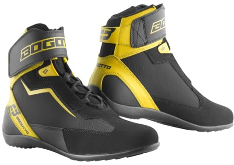 Bogotto Mix Disctrict Motorradschuhe, schwarz/gelb, 45