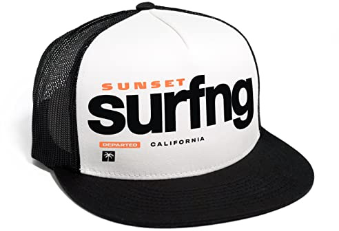 DEPARTED Herren Mesh Trucker Hat mit Print/Motiv - Snapback Cap - No. 260, Black/White