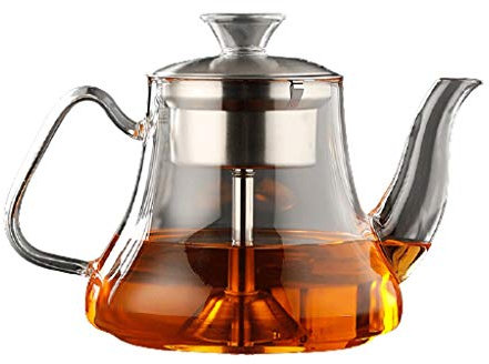 QHLOM Teiera Premium Vetro Trasparente Teiera Teiera Ampia capacità bollente for la teiera for tè all'Ingrosso con Filtro Amante del tè, Regalo (Color : A)