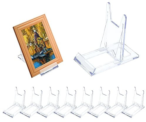 MABAHON 8 Stück Acryl Ständer Tellerständer Kunststoff Aufsteller Ständer Münzständer Verstellbar Deko Tellerhalter Mini Staffeleien für Buchaufsteller Elektronische Produkte Fotodisplays