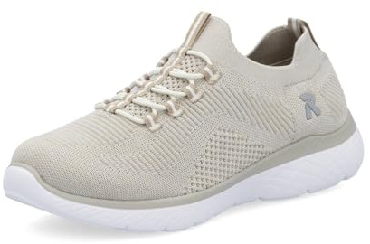 Rieker Mujer Zapatillas M5074, señora Zapatillas Bajas,Plantilla Desmontable,Zapatos de Calle,de Ocio,Deportivos,Beige (Beige / 64),39 EU / 6 UK