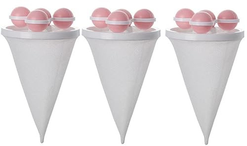EHOTER 3Pcs Floating Hair Filtering Mesh Removal Washing Machine Wool Device Washing Machine Hair Filter Cleaning Mesh Bag Reusable Washer Hair Catcher (Pink)