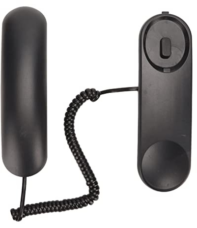 Teléfono de Pared, Teléfono Fijo para el Hogar con Cable, Sonido Claro, Botones Grandes, Función de Silenciamiento de Rellamada, Teléfonos para Personas Mayores y Personas con (Negro)