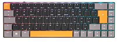 Cherry MX-LP 2.1 Compact Wireless, Teclado Inalámbrico Compacto de Gaming con 68 Teclas, Distribución de Teclado Francés (AZERTY), Switches Mecánicos MX Low Profile Speed, Negro