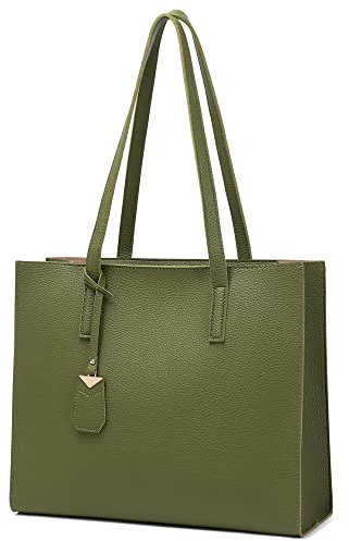 MORGLOVE Schultertasche aus weichem PU-Leder, große Umhängetasche, Hobo-Tragetasche, eleganter Tragegriff oben und mit langem Riemen für Damen, A-grün, M, Stilvoll