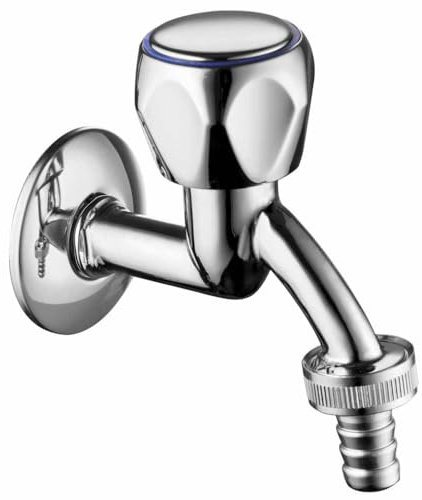 Schläfer 433115 | Auslaufventil 1/2 mit Schlauchverschraubung, Metall-Griff | Messing Poliert, Verchromt | Schlauchverschraubung, 3/4 AG (Ø 14,5mm) | Vielseitig Einsetzbar, Ventilauslaufhahn 1/2 Zoll