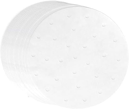 100Pcs Baking Parchment Paper 8 Inch Round Air Fryer Paper Non Stick Steamer Liner Sheet for Bamboo Steamer Oven Cake Baking Cooking