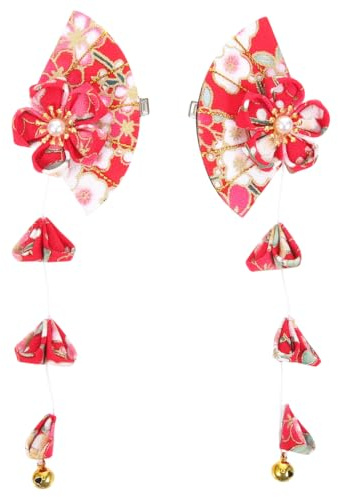 FRCOLOR Japanische Haarnadel Aus Stoff Fan Haarclip Für Frauen Und Mädchen Blumenhaarschmuck Für Kimono Yukata Party Tanz Und Besondere Anlässe