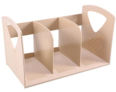 STOBAZA Einfaches Bücherregal Aus Robustem Material Mit DREI Fächern Tragbares Desktop Bücherregal Für Büro Und Schule Große Kapazität Und Glatte Oberfläche
