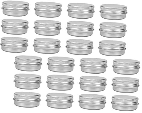 Cabilock 24piezas Tarros De Aluminio Vacíos Para Maquillaje y Velas Unidades Diseño Elegante Fácil De Abrir y Cerrar Para Manualidades y Artículos Pequeños