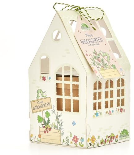 Gewächshaus Finns Naschgarten von Die Stadtgärtner | Anzuchtset mit Bio-Tomatensaatgut für kleine Gärtner | Tolle Geschenkidee für Kinder inkl. Rezept für Tomatensoße