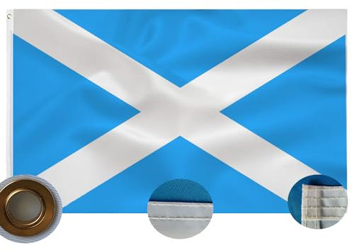 Scotland Flag Scotlish Saint Andrew's Cross Flag 3x5 Ft-90x150cm 210D Scotland National Flags Sewn Stripes Outdoors Indoors Brass Grommets