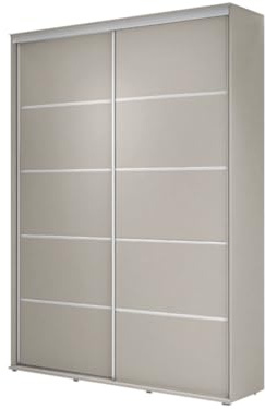 Meble Slupia - ZUZA Plus Garderobenschrank - Kleiderschrank Schiebetüren - 120 x 242 x 45 cm - Kleiderstange Schrank - Kleider Schrank für Schlafzimmer, Flur, Jugendzimmer - Kaschmir