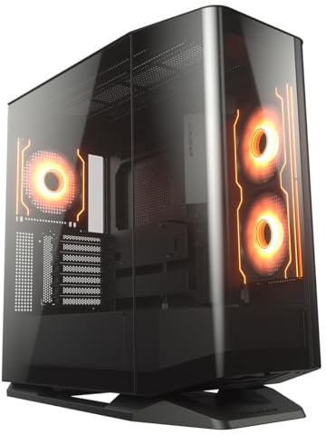 COUGAR FV270 RGB Mid Tower EATX/ATX PC Gaming Gehäuse mit gebogenem gehärtetem Glas – Schwarz RGB