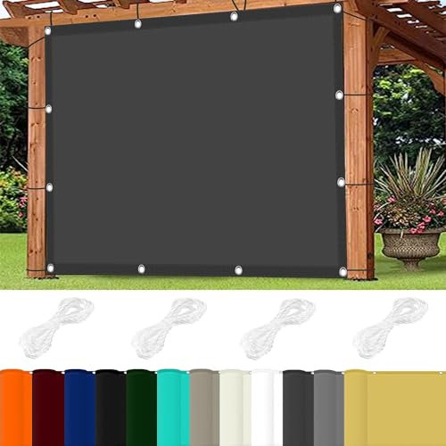 Sonnensegel Quadratisch 1.7 x 10 m 98% UV Schutz Sonnensegel Terrasse mit Ösen Und Kordel,Ohne Bohren für Balkon Terrasse Garten Camping, Dunkelgrau