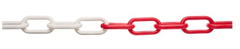 Absperrkette Warnkette Kunststoffkette 10 mm Rot Weiß 4m/5m/10m/15m/20m/25m (25, Meter)