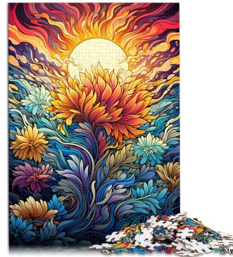 Puzzles Silbernes Gras, bunt, psychedelisch, 1000 Teile, Holzpuzzle, Familienspiel, Stressabbau, schwieriges Herausforderungspuzzle, 1000 Teile (50 x 75 cm)