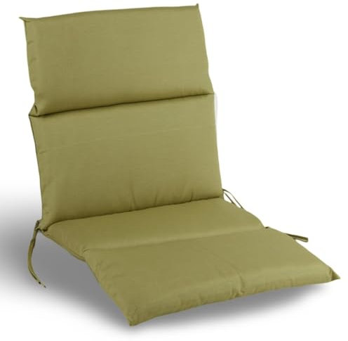 BURI 4 Stück Niederlehner Auflage Olive 105x50x6cm Sitzkissen Gartenstuhl Stuhlauflage im 4er Set grün Kissen für Gartenmöbel Terrasse Balkon Garten 4X Auflagen Sitzauflagen