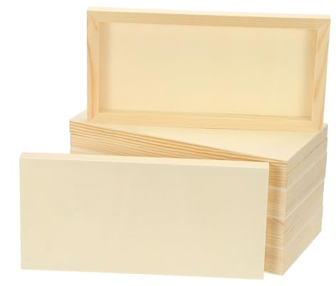 PATIKIL 6 x 12 Inch Wood Canvas Panels, 10pcs Unfinished Wooden Frame Square Art Board for Crafts Oil Paint Pouring Acrylics Painting DIY