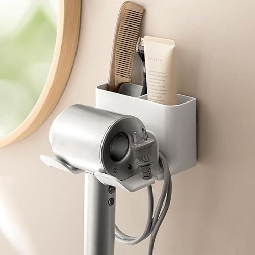DoocliB Föhn Halterung,Fönhalter Ohne Bohren,Haartrockner Halterung zum Kleben Wandmontage,Haartrocknerhalter für Bad Barbershop Hotel