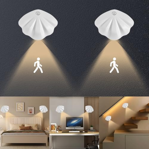 Inomhus LED-vägglampa med rörelsedetektor, uppladdningsbar vägglampa med USB-C-batteri, magnetisk vägglampa, 3 färger, trådlös vägglampa för vardagsrum, sovrum, trappbur