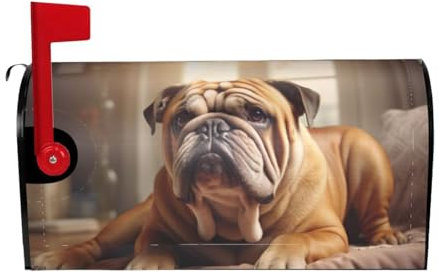 Magnetische Briefkastenabdeckung, Motiv: Englische Bulldoggen, Frühlingspost, Garten, Hof, Heimdekoration für den Außenbereich, Standard