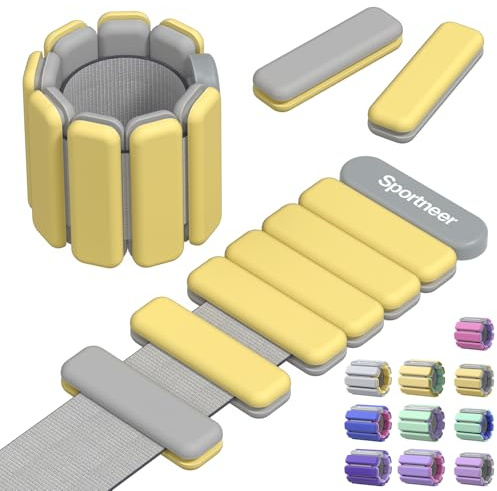 Sportneer Tragbare Gewichtsmanschetten Handgelenkgewichte Set 2er-Set (Jeweils 0,5 kg & 1 kg) für Damen und Herren für Yoga, Tanz, Barre, Pilates, Cardio, Aerobic, Walking