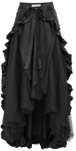 FQLGJMY Dam medeltida viktoriansk volangkjol renässans gotisk pirat höga låga kjolar halloween cosplay kostym