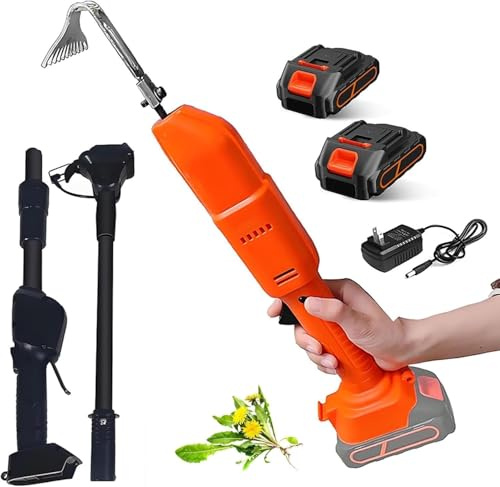 FBJAMZ Azada de excavación eléctrica con Motor de núcleo de Cobre, operación portátil con una Sola Mano para jardinería eficiente (2 baterías)
