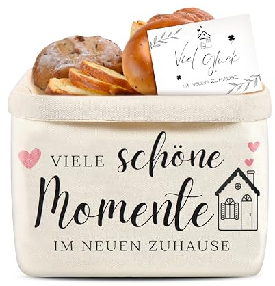 Brotkorb Einzugsgeschenke Wohnung-Viele schöne Momente Im Neuen Zuhause,Einweihungsgeschenk Haus Brötchenkorb, Geschenk zum Einzug,Einweihungsgeschenk Wohnung (Einzugsgeschenke)