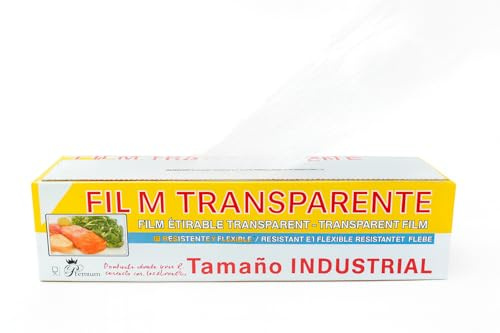 RASMACOR | Film Transparente Alimentario 300 m | Calidad Profesional | Papel Film Elástico para Cocina, Catering y Hostelería, Tatuajes, Restaurantes, | Rollo de Film Industrial